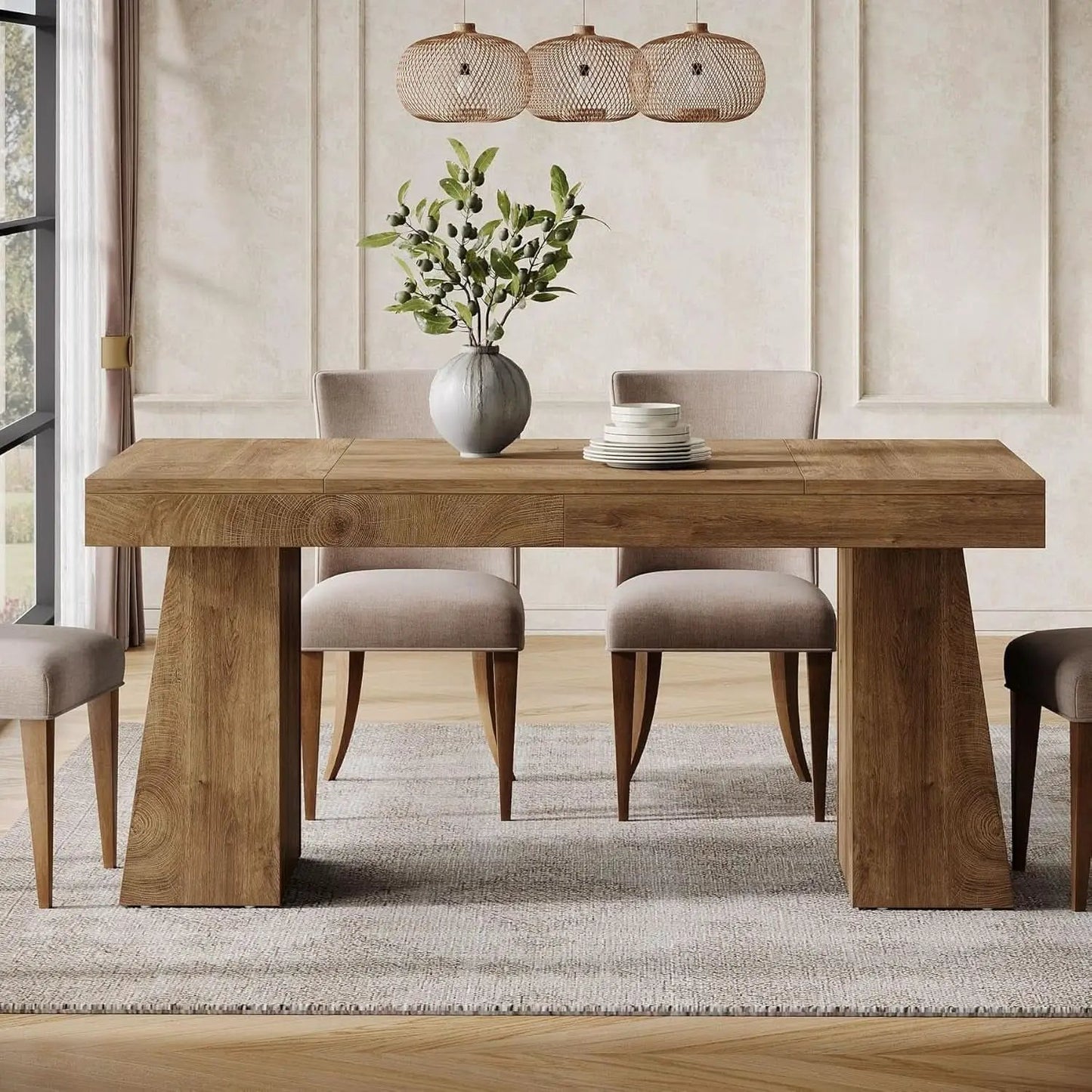 55 Inch Yellow Dining Table For Kitchen And Dining from PriceLows™
