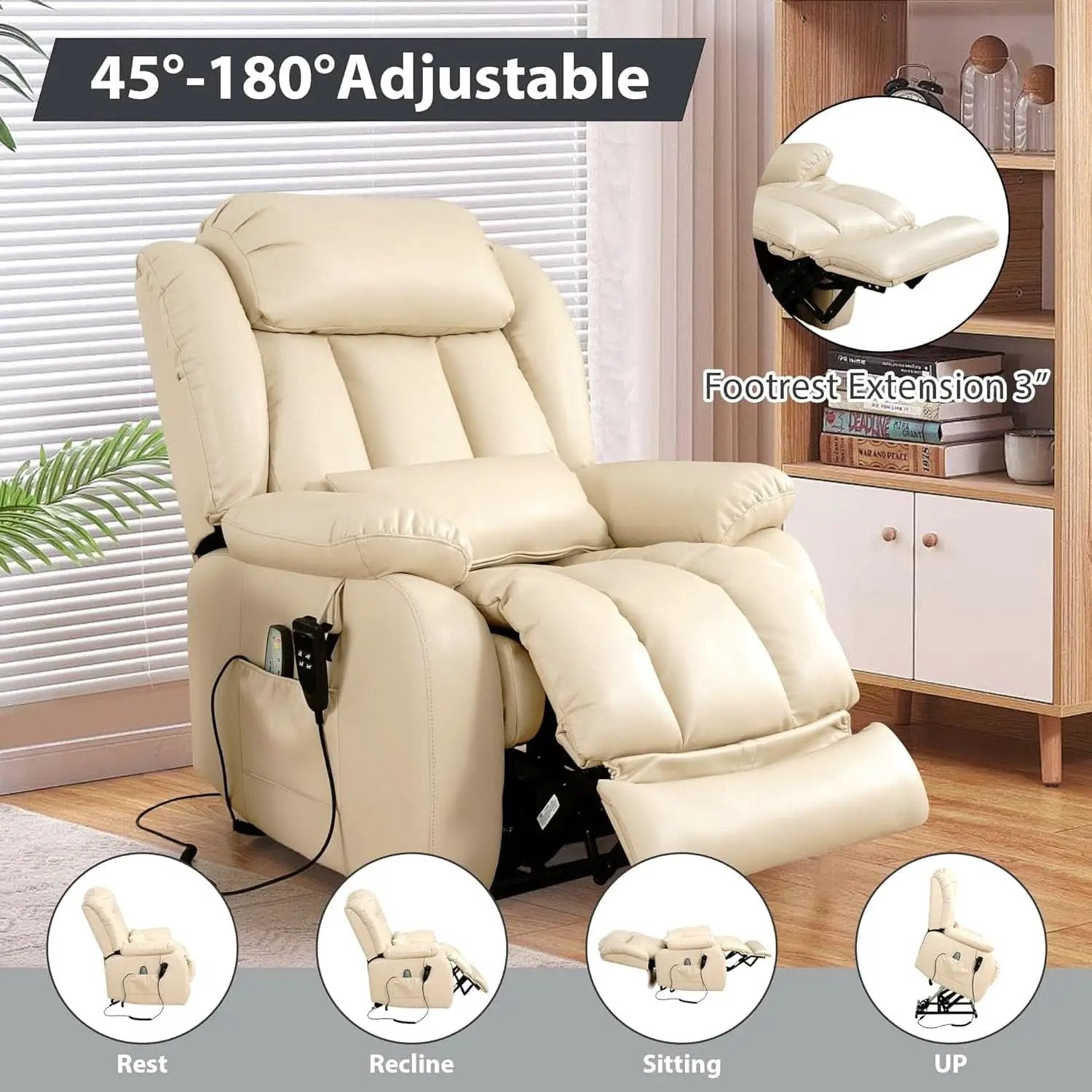 Large Reclining Lift Chair With Dual Motor Massage from PriceLows™