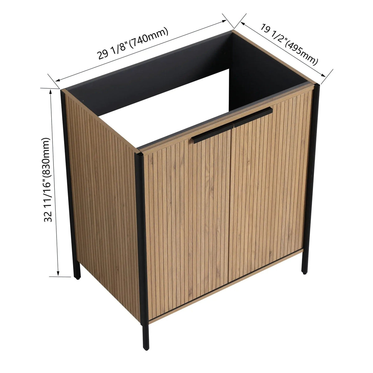 Contemporary Freestanding Bathroom Vanity With Adjustable Shelves | 5 Pieces | Stainless Steel & Metal | Bathroom