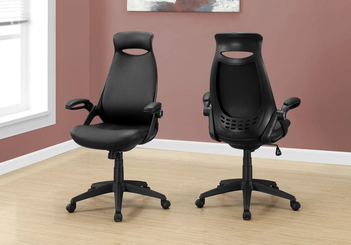 High-Back Executive Office Chair | Ergonomic Curved Backrest | Armrests | 45 Inch Height