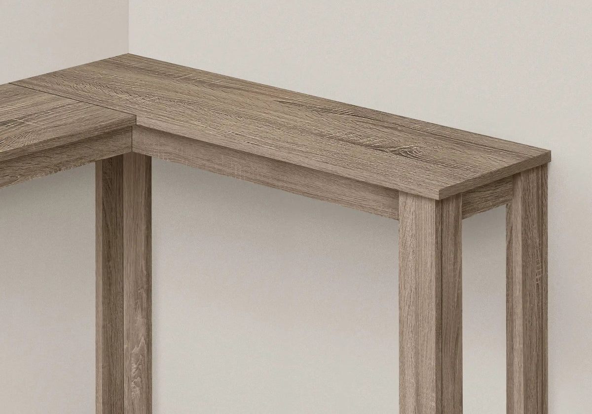 Corner Console Table | Unique Corner Design | Two-Tier Panel Construction | Hallway Use