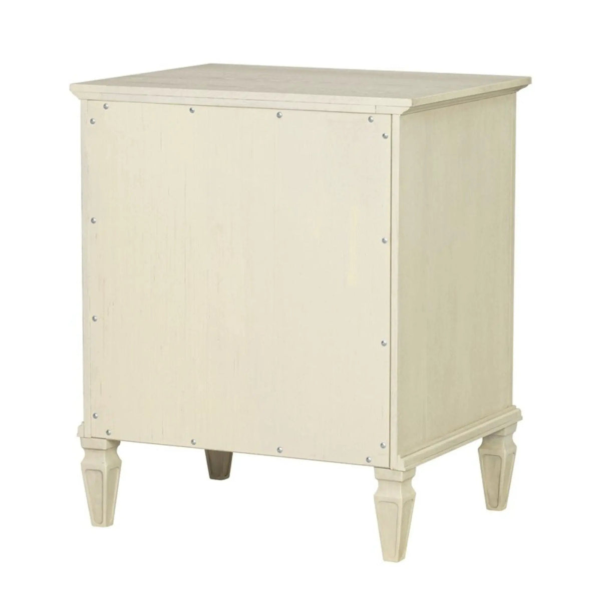 Victoria Nightstand | French-Inspired Design | Wire Brush Finish | 1 Drawer And Open Shelf
