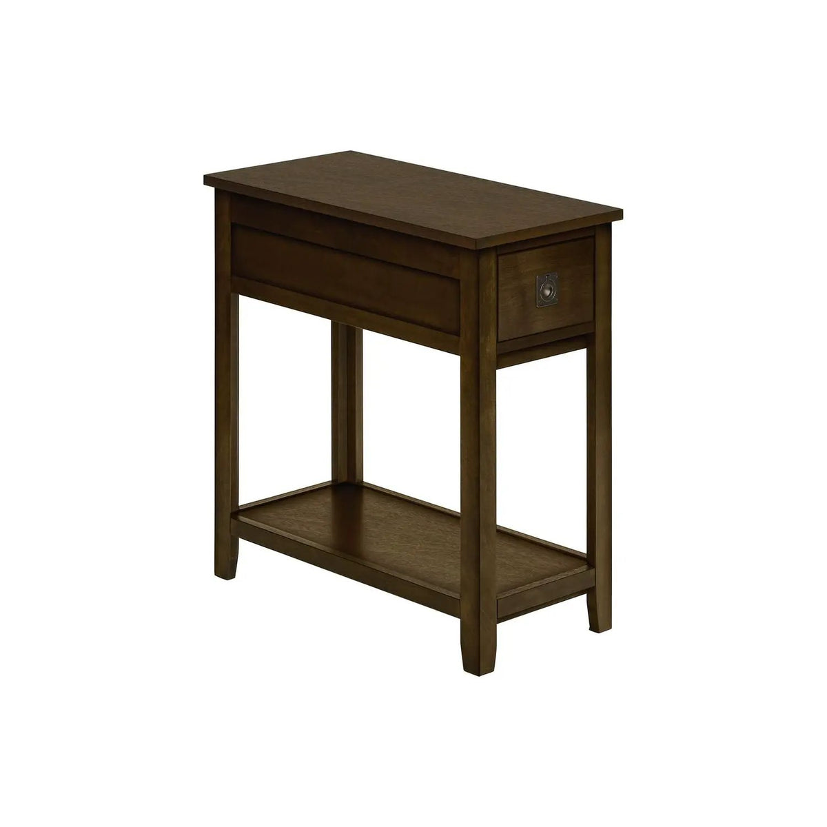 2-Tier Narrow End Table | Storage Drawer | Lamp Table | Charming Transitional Design