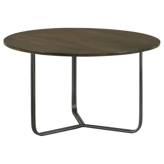 Yaritza Round Mango Wood Coffee Table Natural and | 30 x 30 x 17.5 in | Mango Wood & Iron | Gunmetal