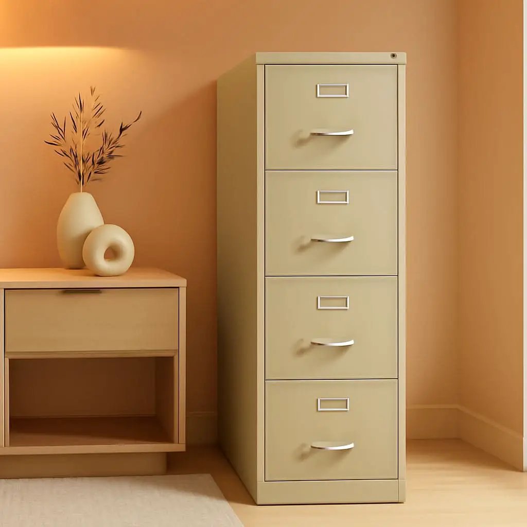 Putty 4 Drawer Vertical File Cabinet Office Storage from PriceLows™