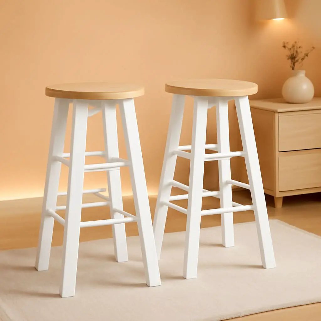 Element Counter Stools 24 Inch Natural White 2 Piece Set