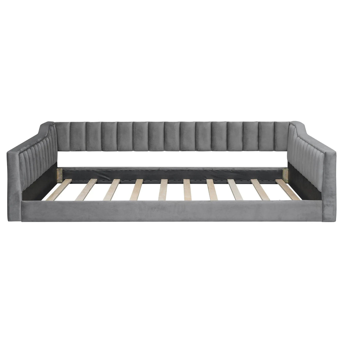 Compact Daybed | Side Storage Pocket | Vertical Stripe Upholstery | 87.8 Inch Length