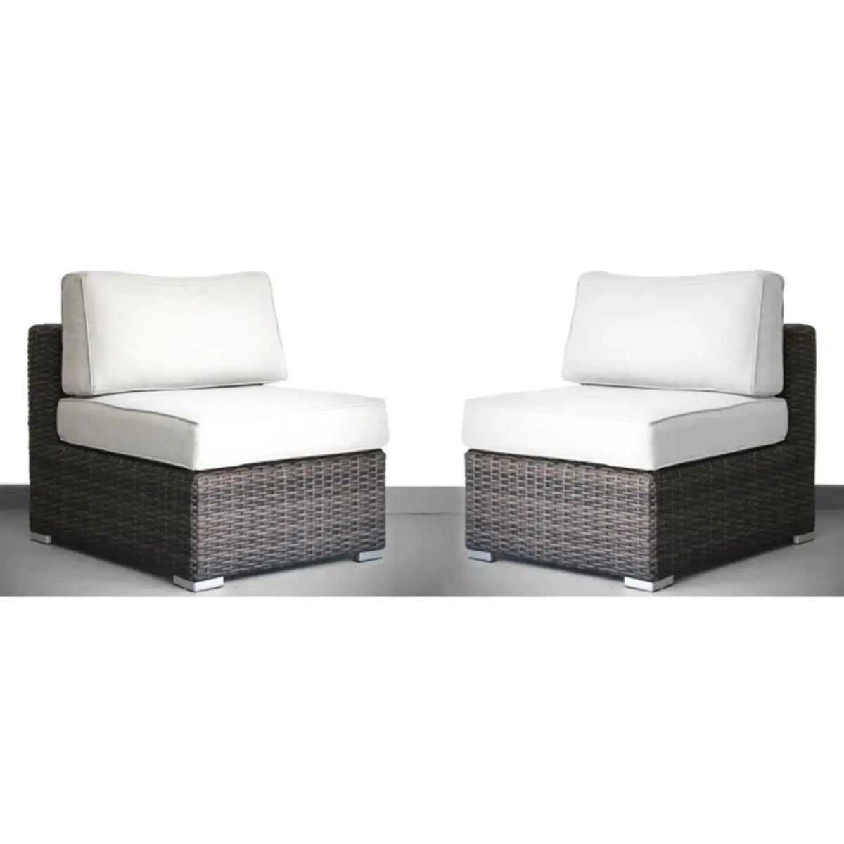 Minnesota Armless Patio Chairs | Set Of 2 | HDPE Wicker Frame | Fully Assembled