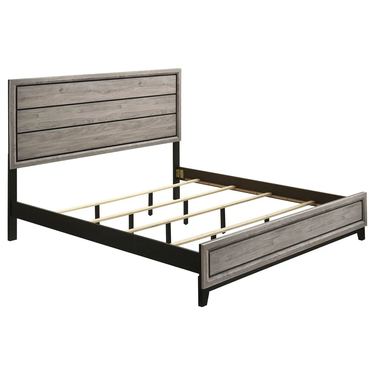 Valen Wood Eastern King Panel Bed Light | 79.5 x 84.5 x 56.25 in | Rubberwood & Engineered Wood | Taupe