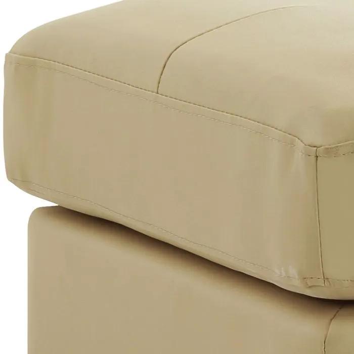 Tufted Ottoman | Compact Two Seater | White Finish | 23 In
