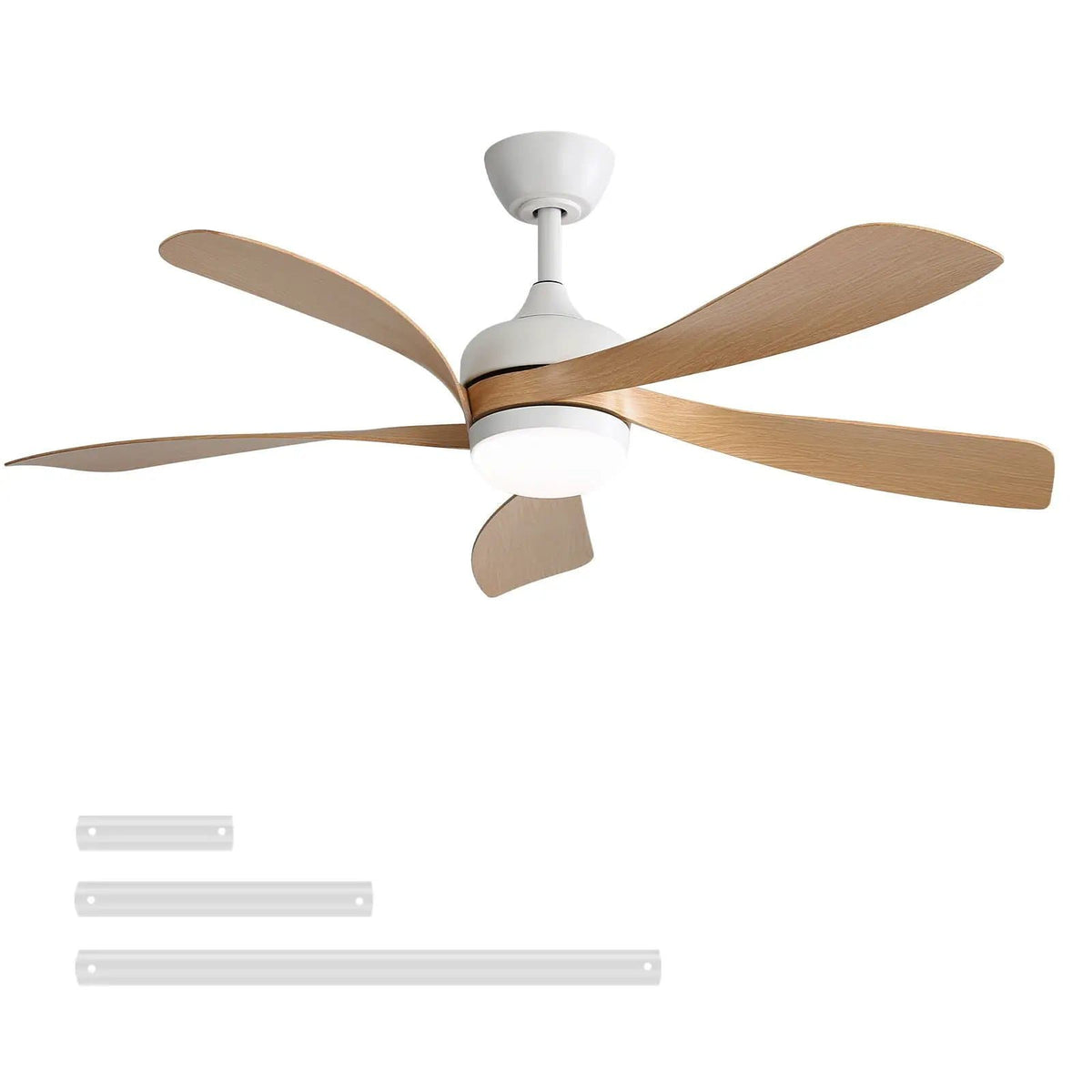 Ceiling Fan & DC Motor And Integrated Light | 3 Pieces | Wood | Home