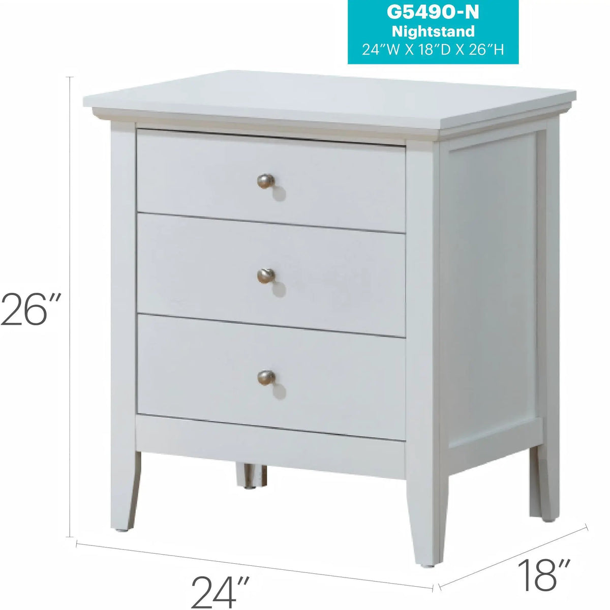 3 Drawer Nightstand | Real Wood Veneer | Dovetail Joints | Fully Assembled