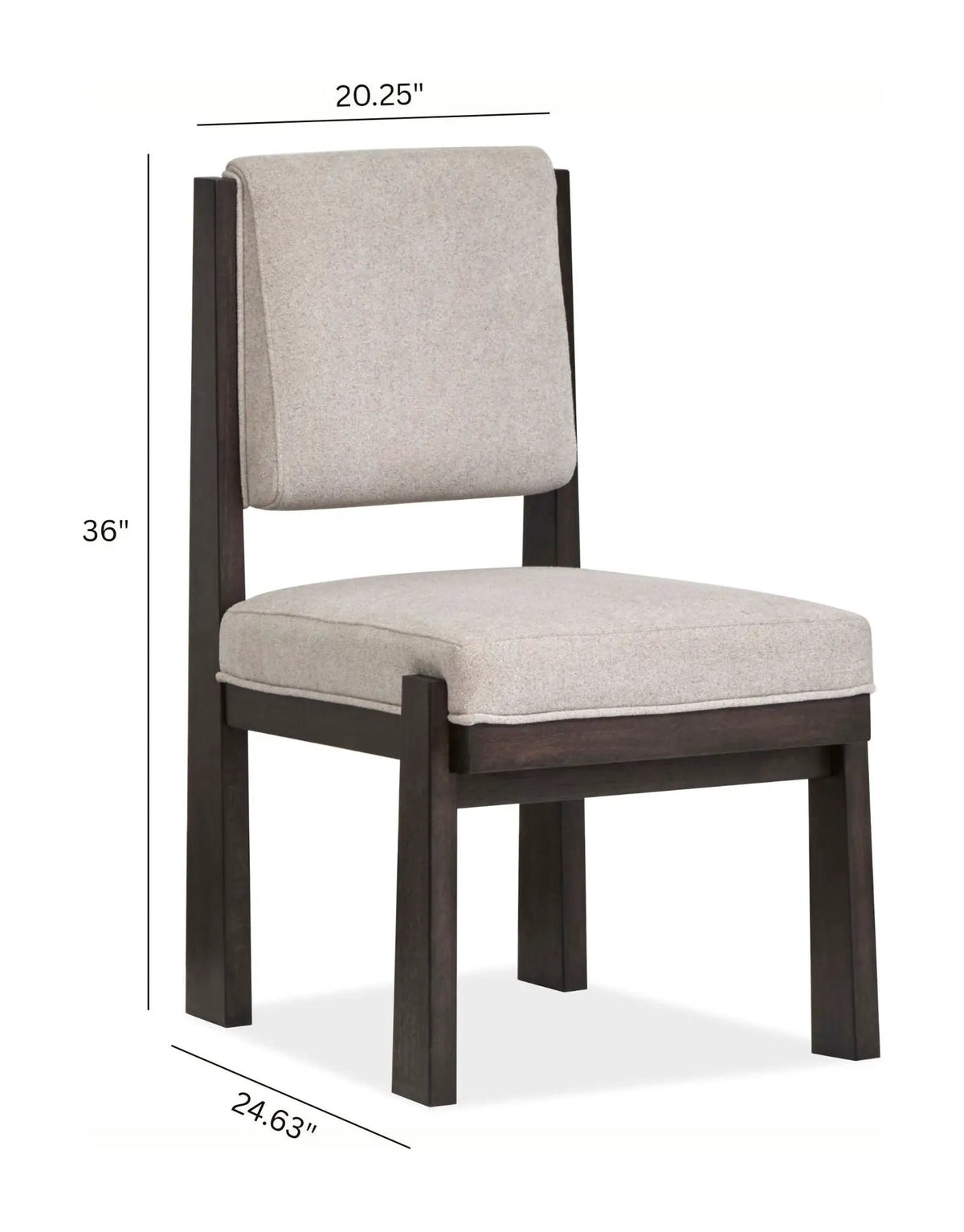 Tauren Upholstered Side Chairs | Set Of 2 | Coffee Bean Finish | Rustic White Oak Veneer