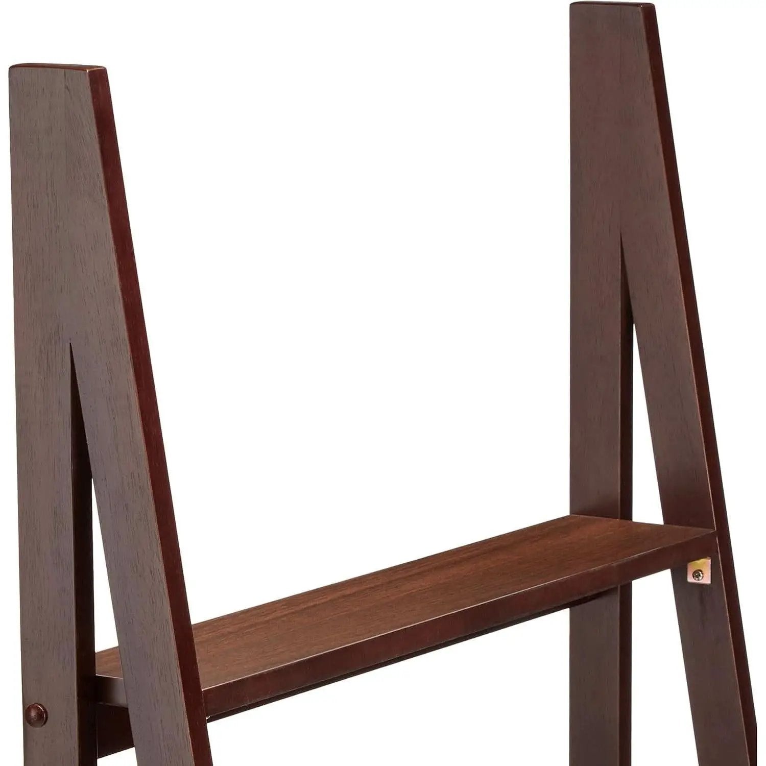 Ladder Bookshelf Organizer Espresso Rubberwood Frame 14 Inch Depth 70 Inch Tall from PriceLows™
