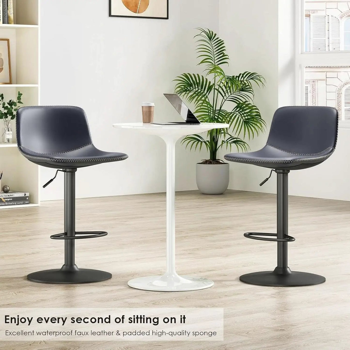 Adjustable Bar Stools Set Of 2 With Swivel Back Support from PriceLows™