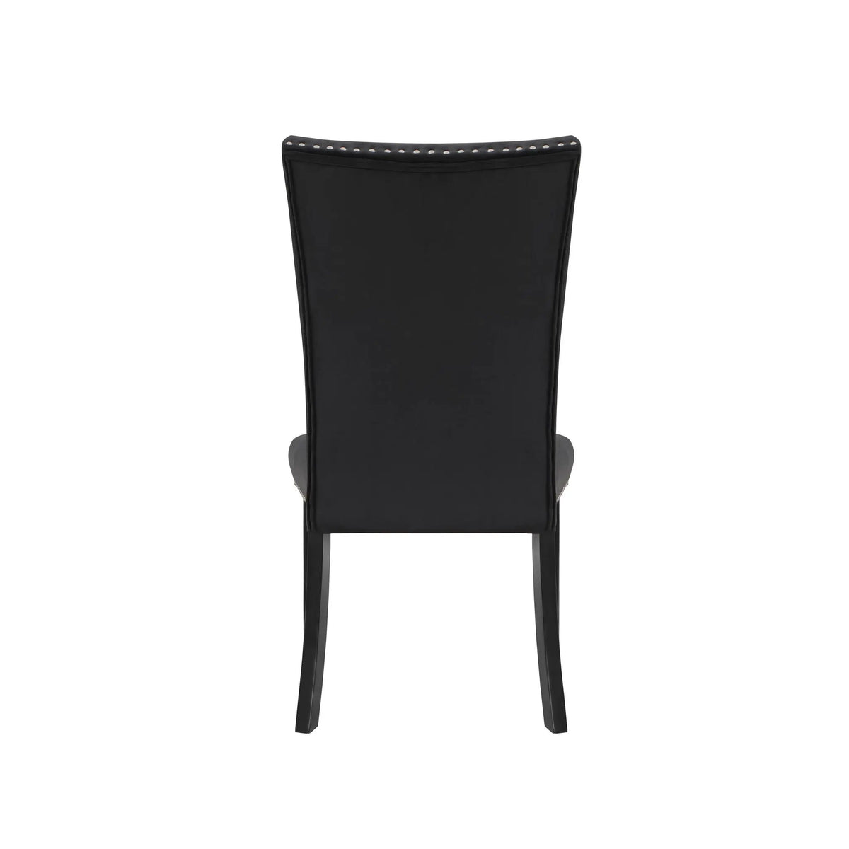 Jhoanna Dining Chairs | Set Of 2 | Black Velvet | Nail Head Trim