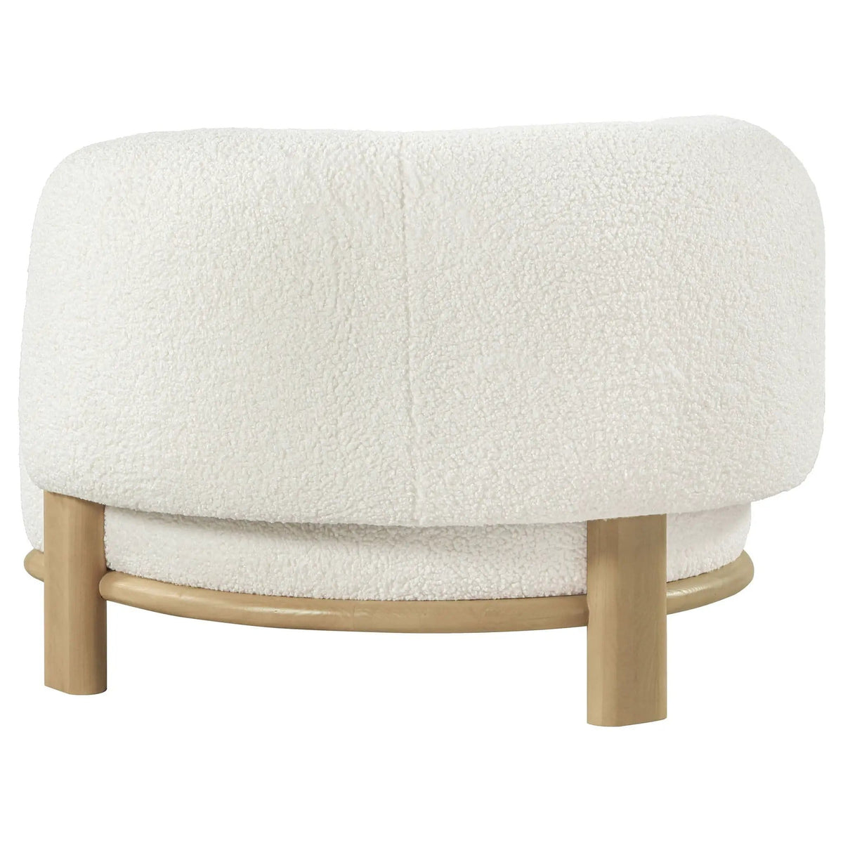 Lawler Upholstered Barrel Back Accent Chair Ivory and | 38 x 32.75 x 28 in | Living Room Furniture | Natural