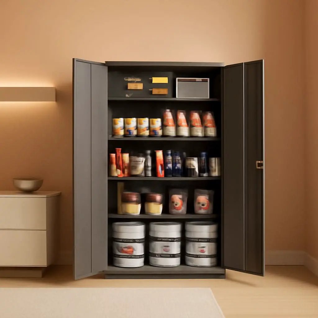 Black Locking Storage Cabinet With Shelves Heavy Duty from PriceLows™