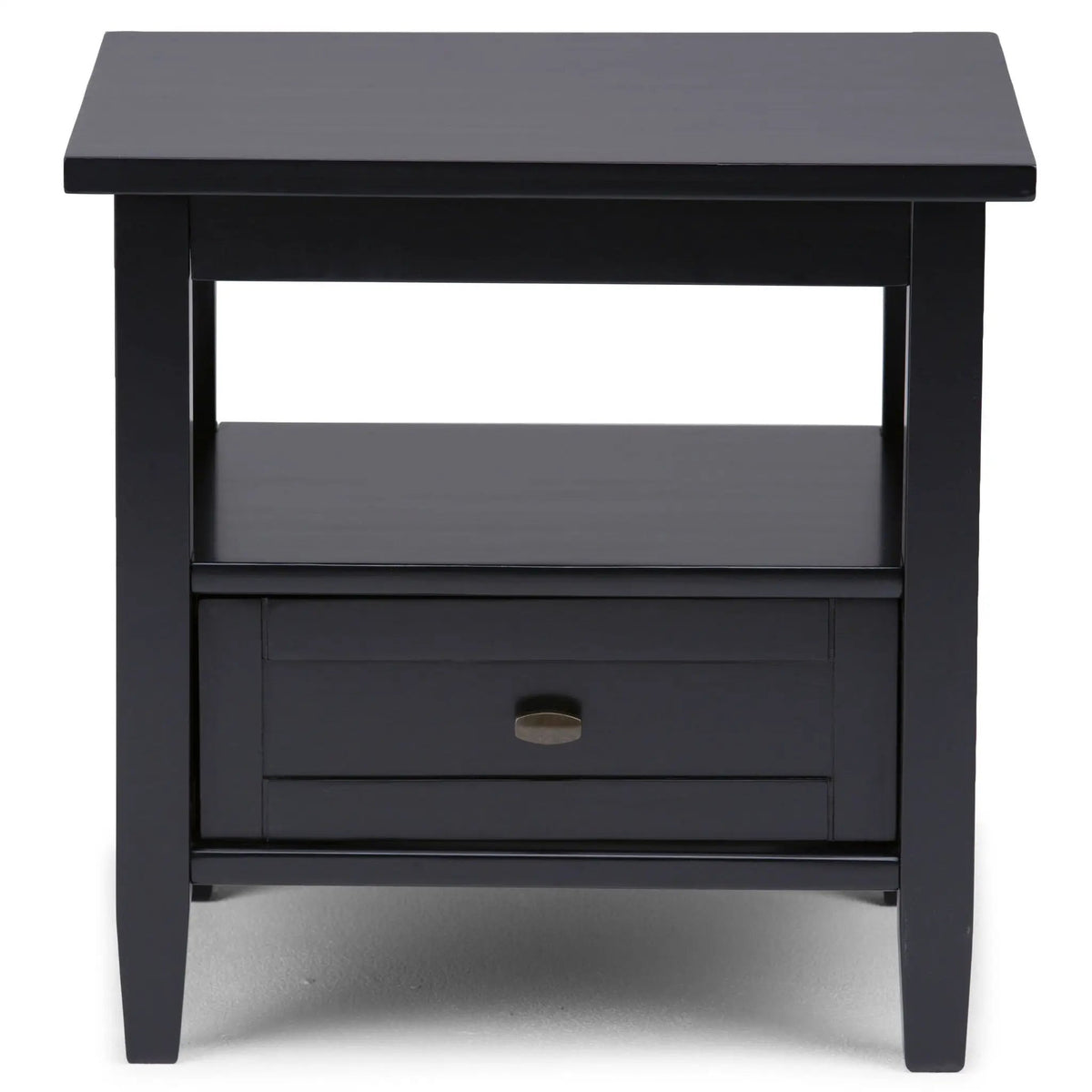 Warm Shaker Solid Wood Table | Bottom Drawer | Open Shelf Storage