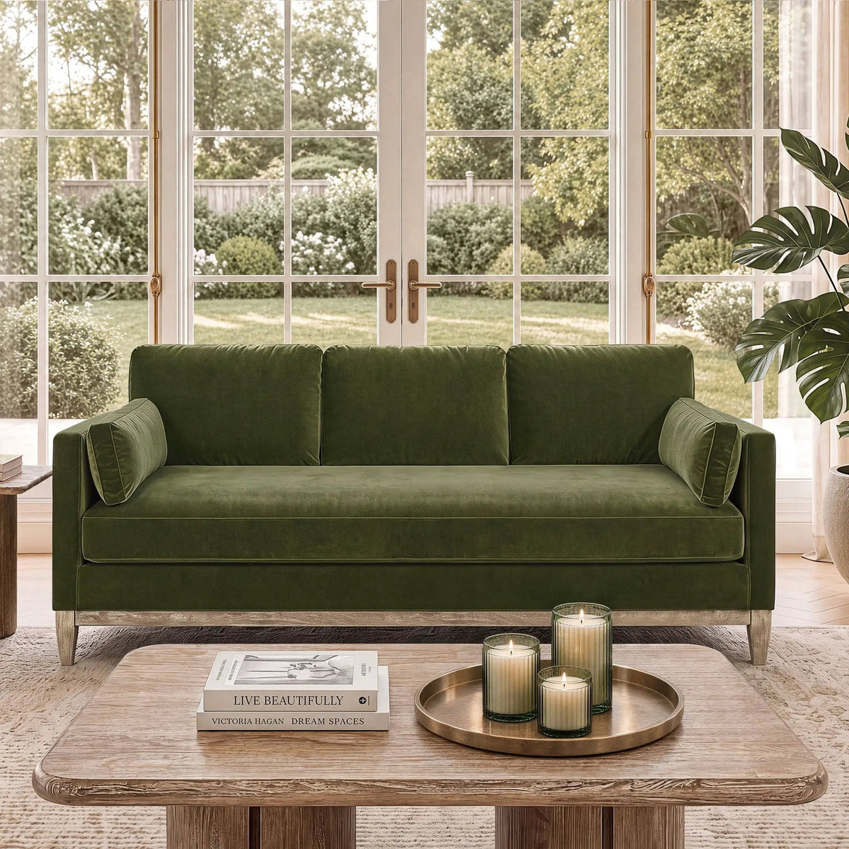 Knox Modern Farmhouse Sofa | Feather-Down Wrapped Cushions | Reversible Cushions | 84 Inch Length