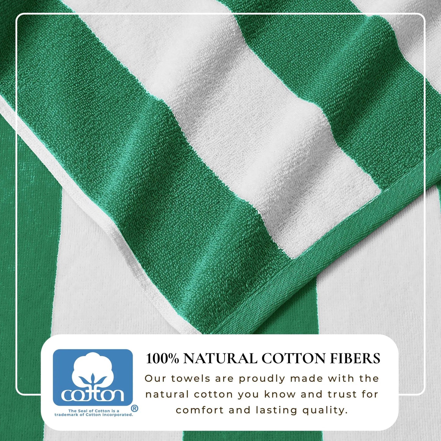 Cotton Velour Cabana Stripe Beach Towel - Novia Collection from PriceLows™