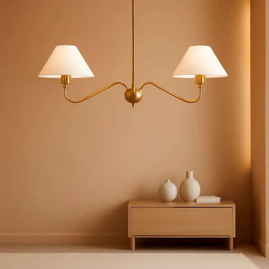 Goldtone Linear 2 Light Chandelier For Kitchen Island from PriceLows™