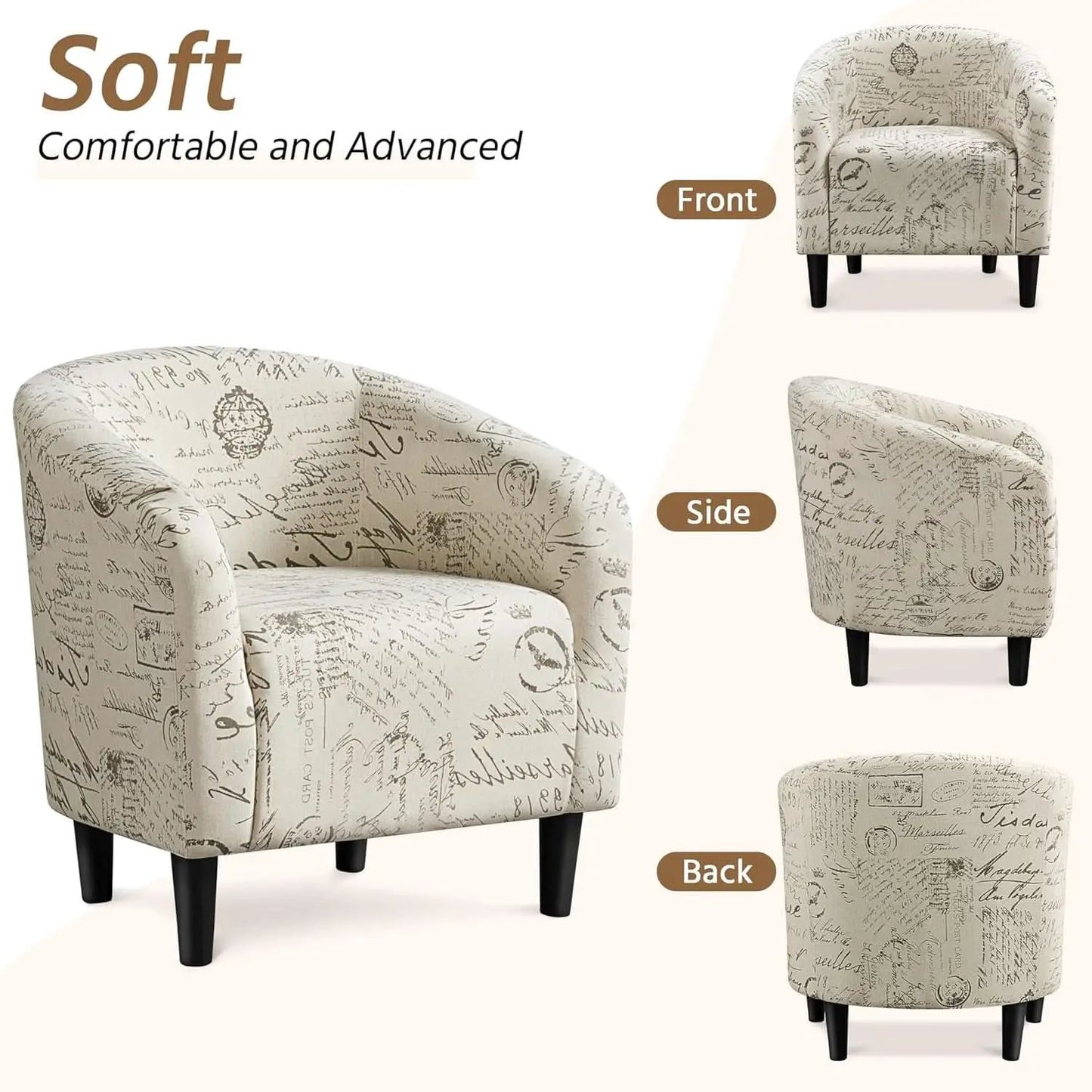 Upholstered Club Chair With Velvet Finish Ottoman Footstool from PriceLows™