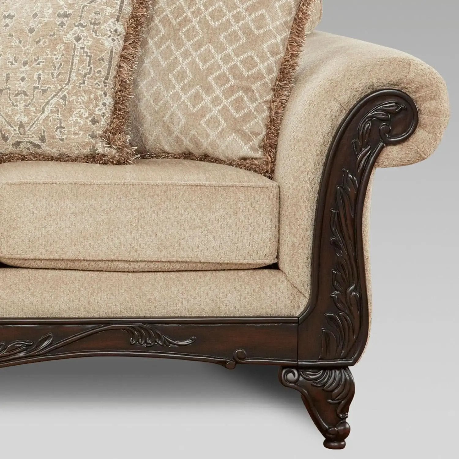 2 Piece Living Room Set Sofa and Loveseat in Beige Wheat from PriceLows™