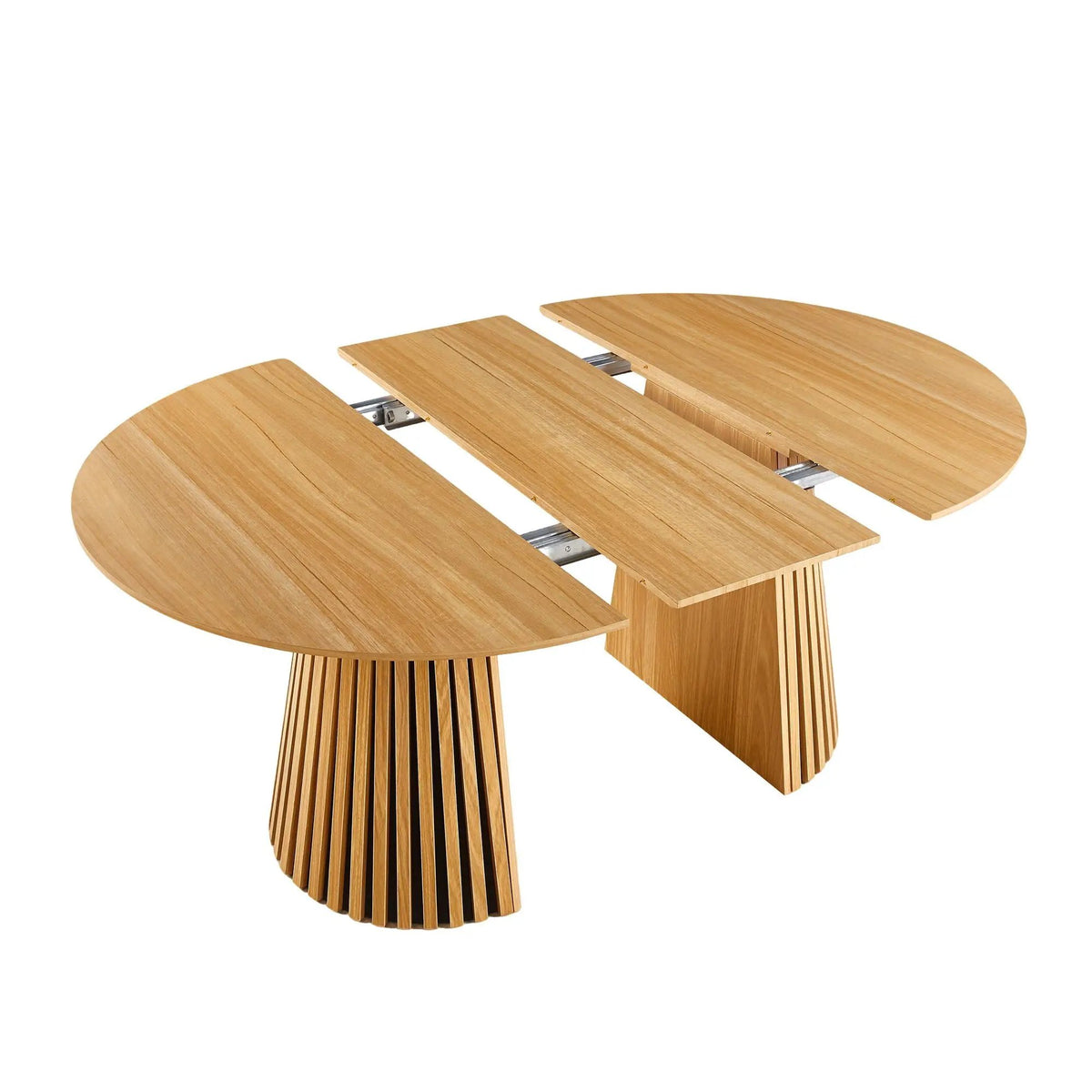 Extendable Dining Table | Pedestal Frame | Durable MDF Top | Warm Oak