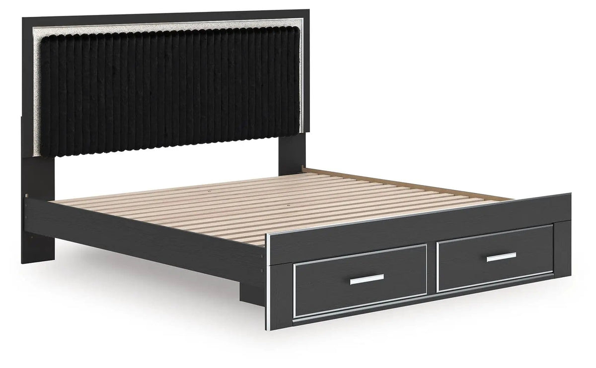 Zuraleus Upholstered Panel Platform Storage Bed | 4 Pieces | Bedroom Furniture | Bedroom