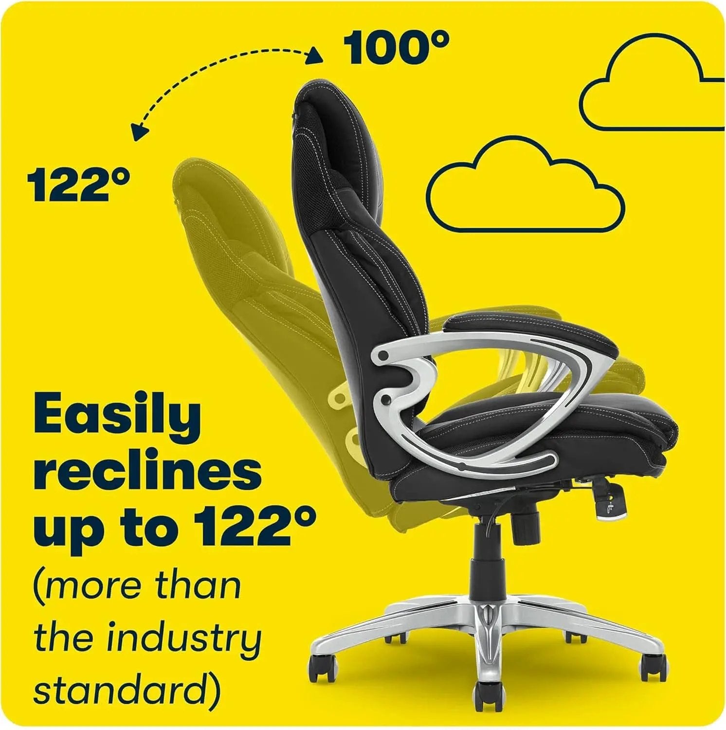 Black Executive Office Chair With Air Lumbar Technology from PriceLows™