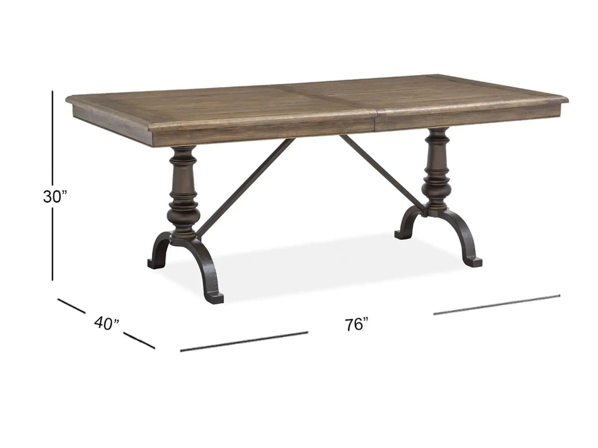 Roxbury Manor Rectangular Dining Table Dining Tables with Extension | Dining Tables with Extension | Oak Veneer & Metal | Homestead Brown