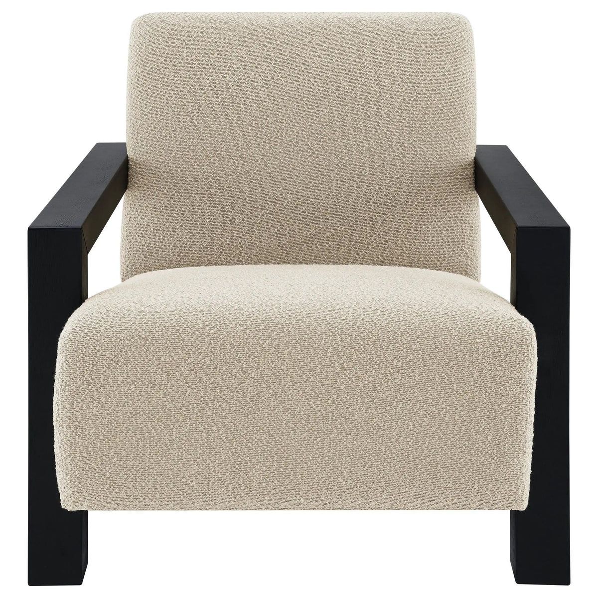 Fitzroy Boucle Upholstered Accent Arm Chair Latte | 29.75 x 35.75 x 29.75 in | Boucle & Wood | Living Room