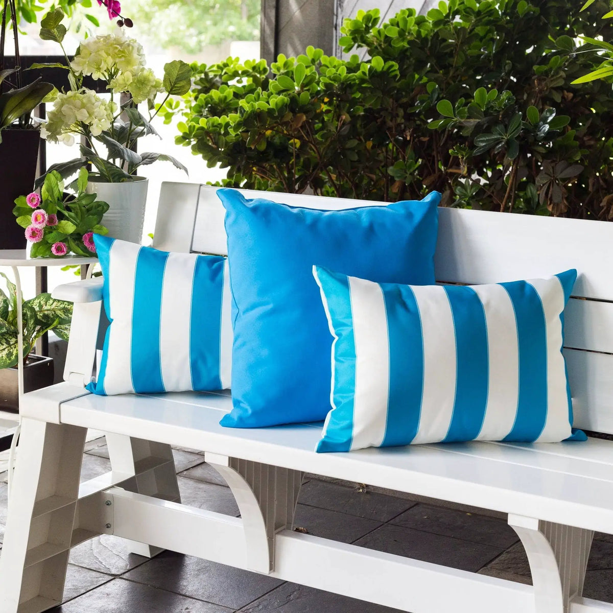 Horizon Stripe Pillow | Outdoor And Indoor Use | Water-Resistant Fabric | Removable Cover