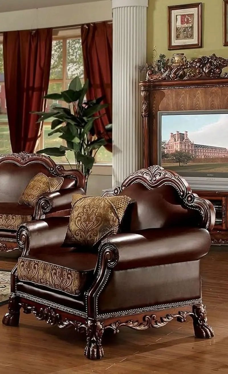 Three-Piece Living Room Set Cherry Oak Sofa Loveseat Chair from PriceLows™