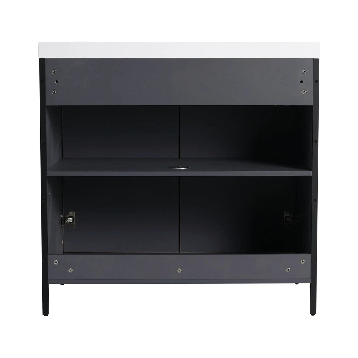 Contemporary Freestanding Bathroom Vanity With Adjustable Shelves | 5 Pieces | Stainless Steel & Metal | Bathroom