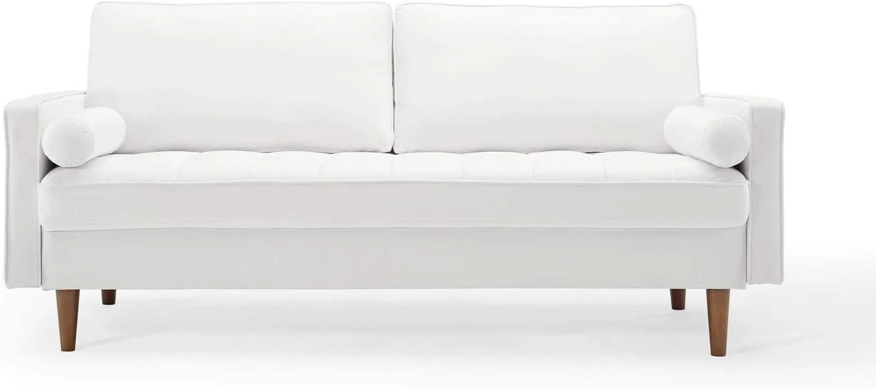 Valour Performance Velvet Sofa White Mid Century Modern from PriceLows™