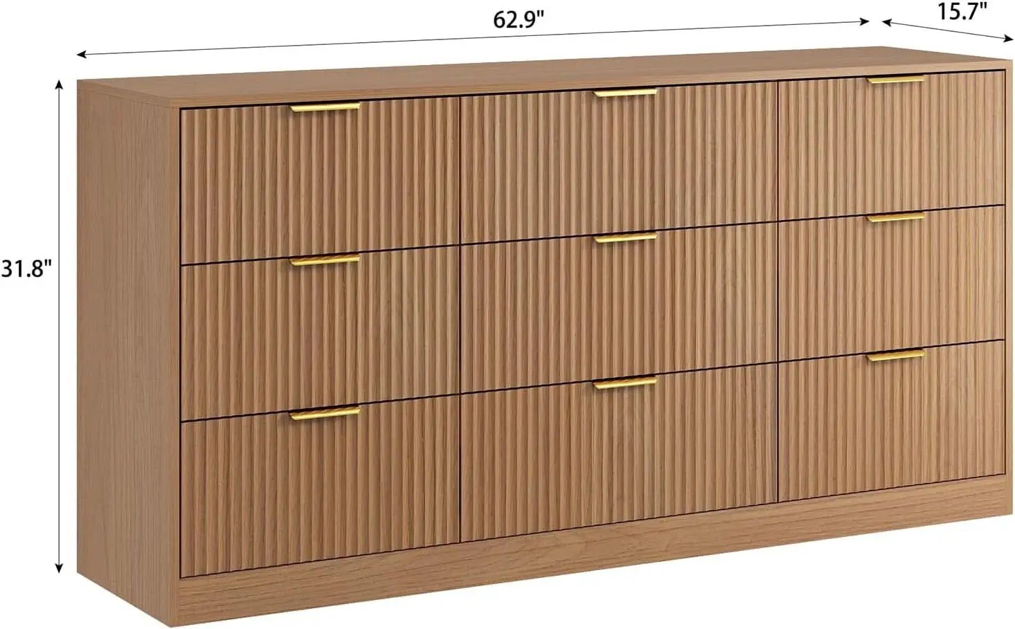 SixtyThreeInch Dresser With Deep Drawers NaturalFinish from PriceLows™