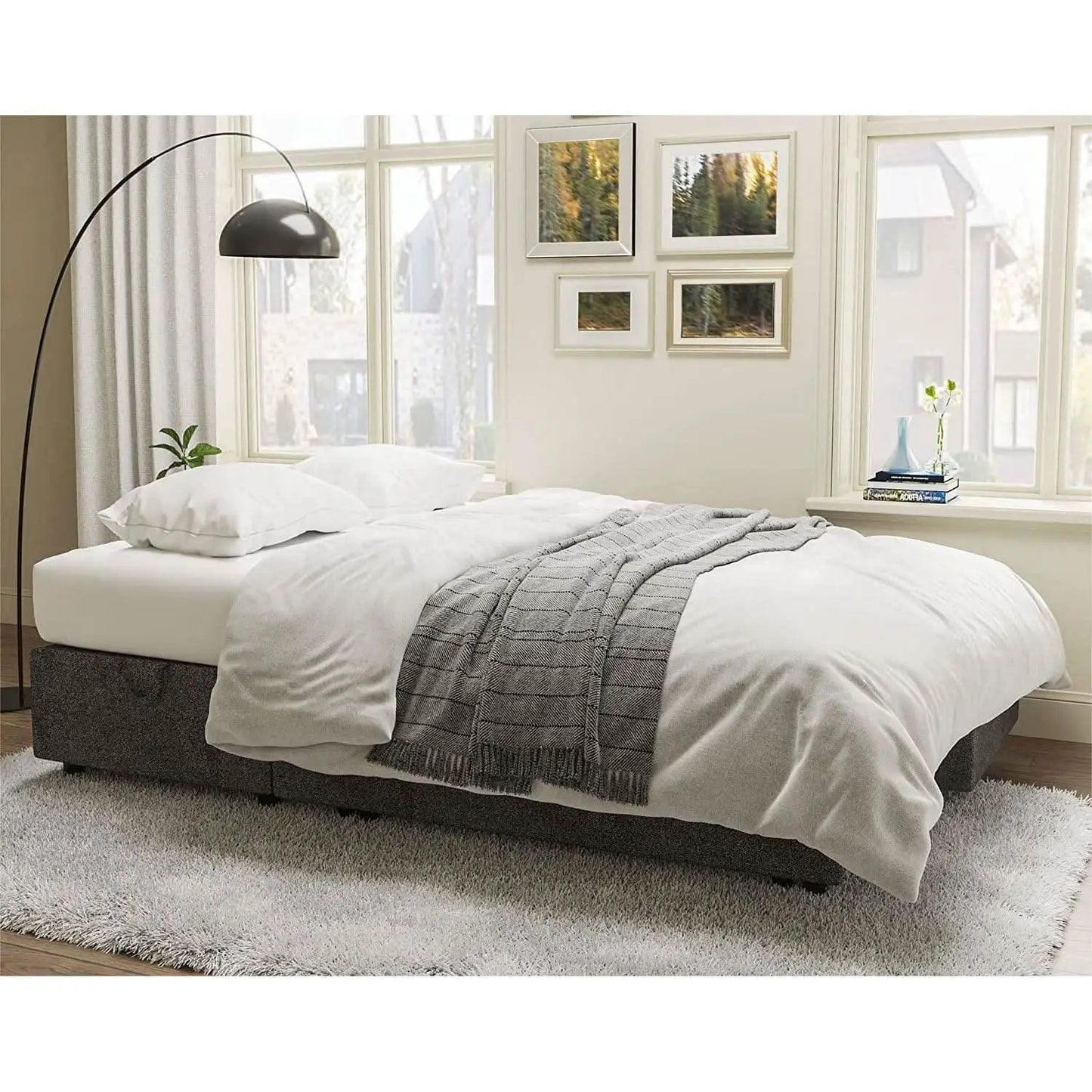 Gray Sectional Sleeper Sofa With Storage Chaise Bed from PriceLows™