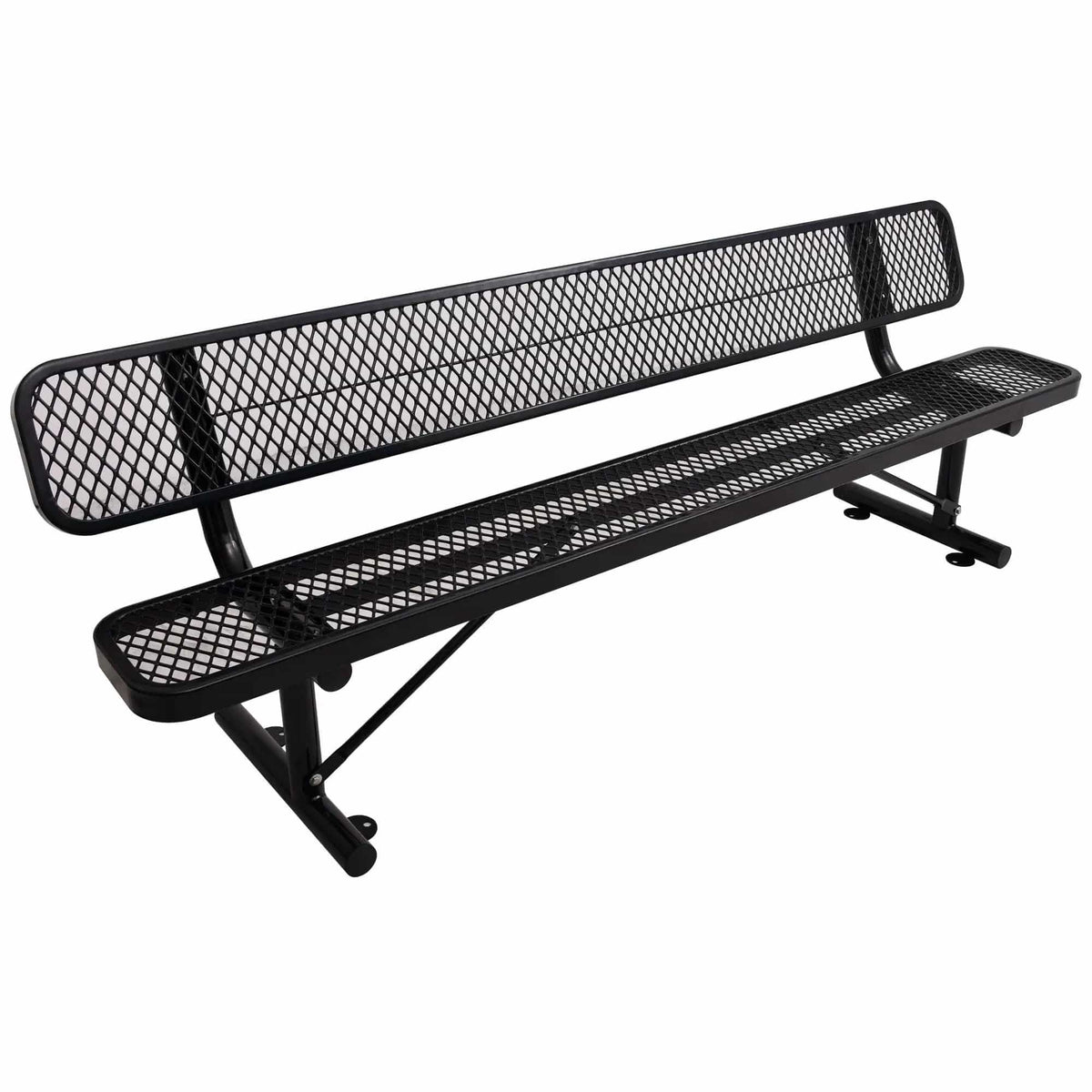 6' Outdoor Steel Bench With Backrest | 5 Pieces | Steel | Outdoor Living