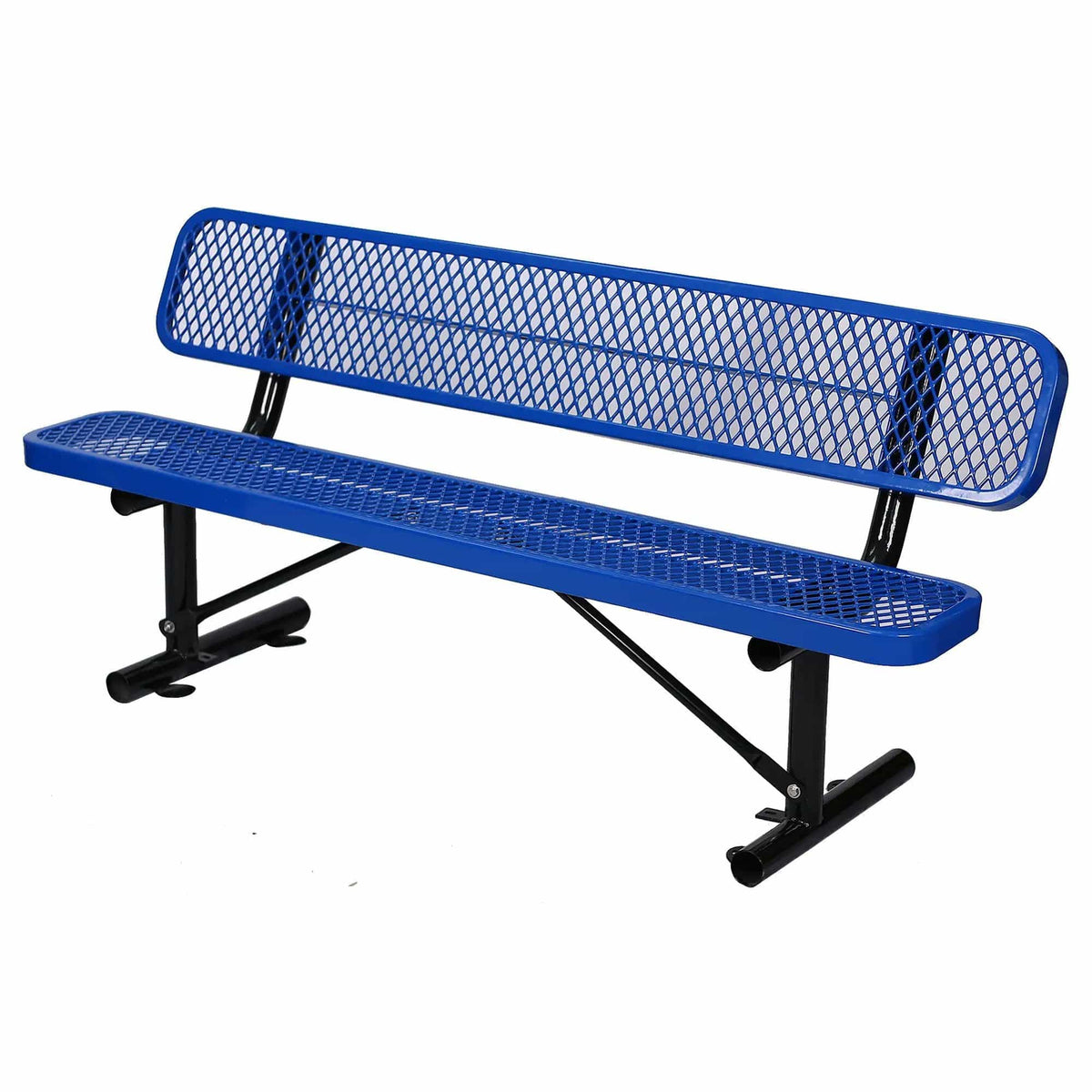 6' Outdoor Steel Bench With Backrest | 5 Pieces | Steel | Outdoor Living