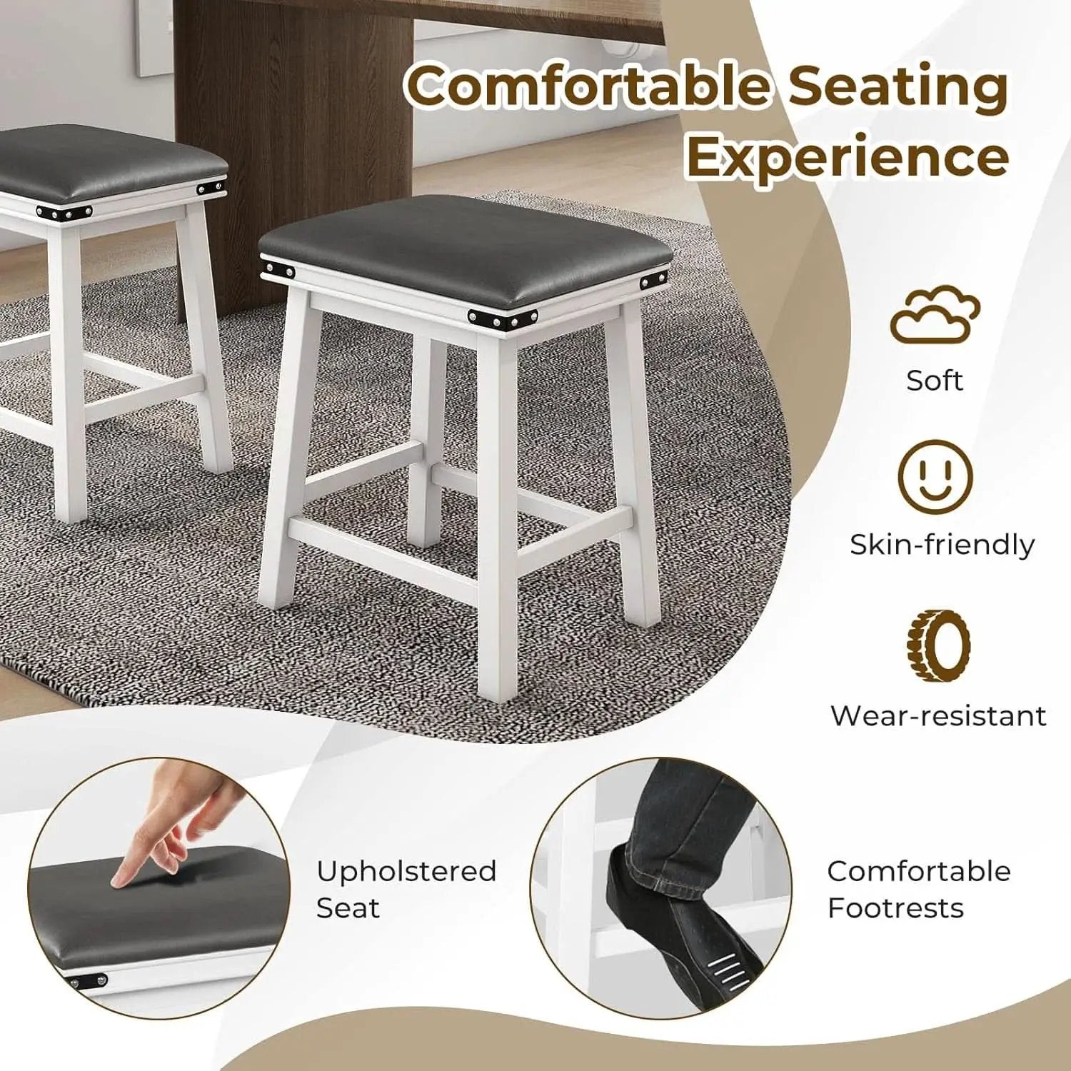24 Inch Counter Height Bar Stools Set of Two from PriceLows™