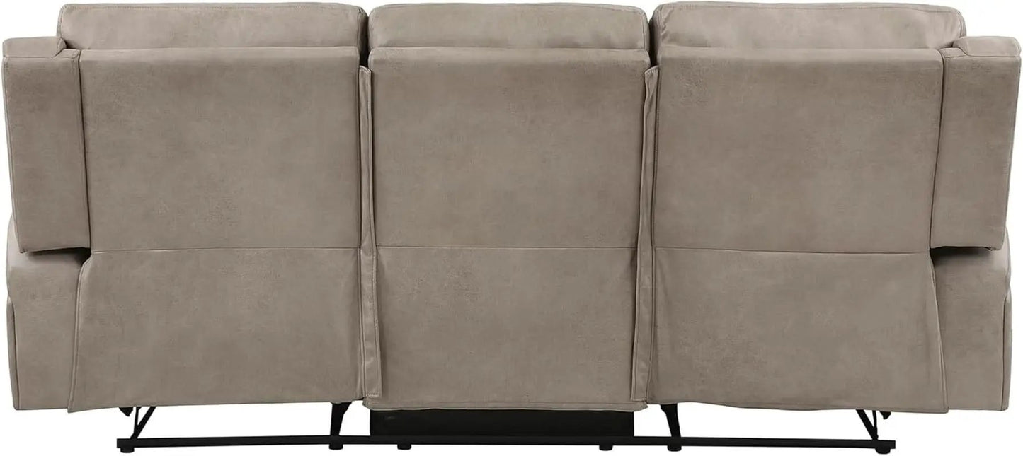 84.5 Inch Brown Recliner Couch Living Sofa Home Theater from PriceLows™