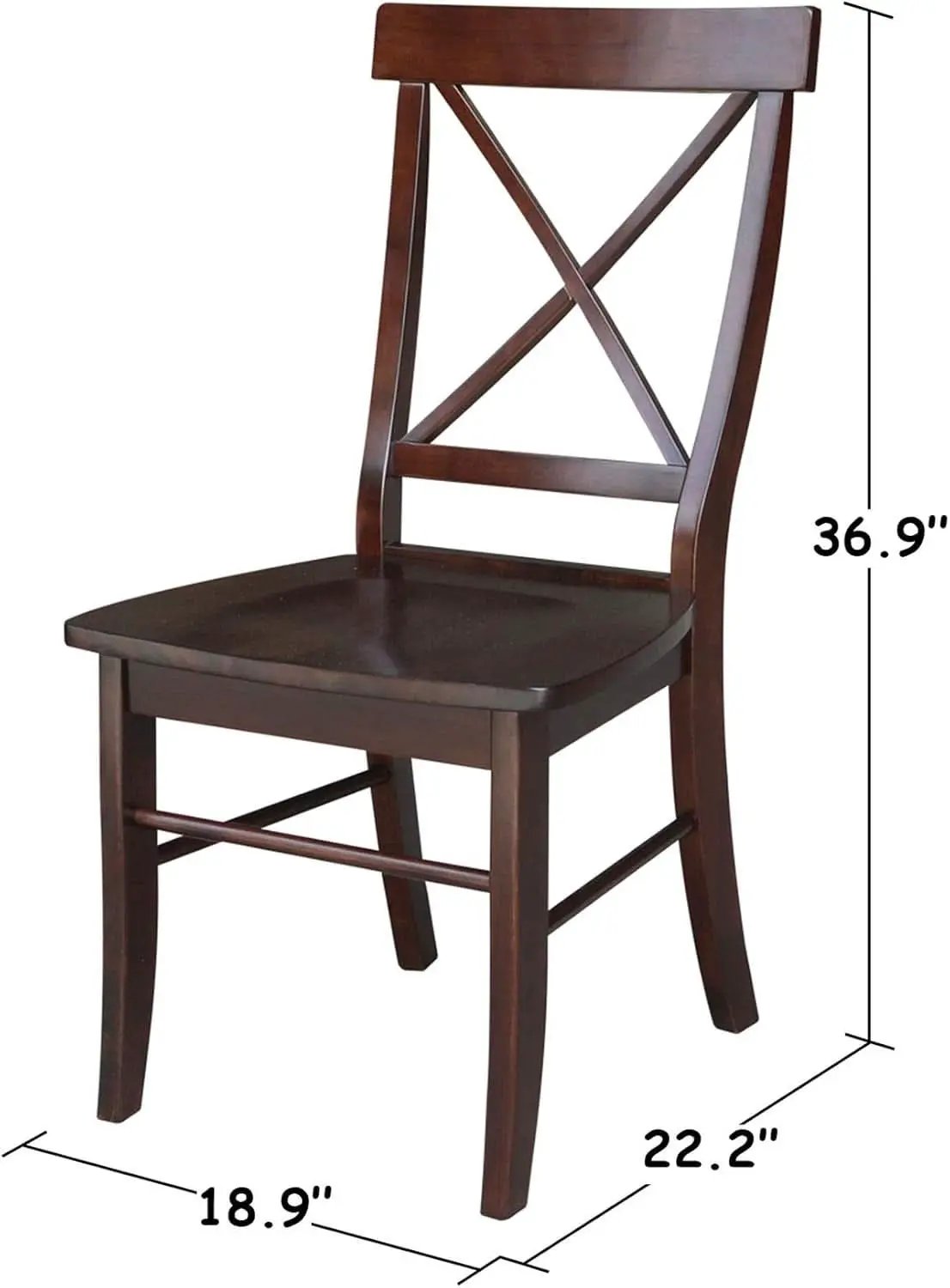 X Back Dining Chair In Java Finish With Solid Wood Seat from PriceLows™