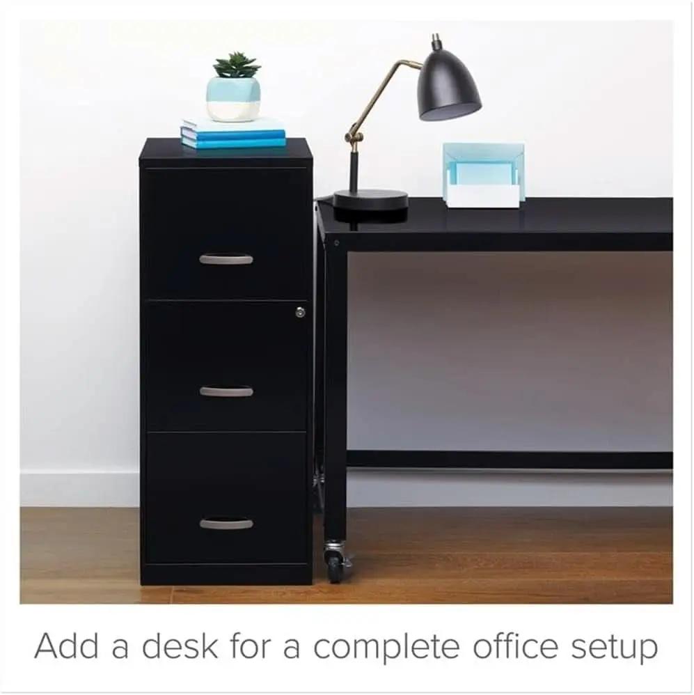 Cooper 3-Drawer Letter File Cabinet Black for Office from PriceLows™