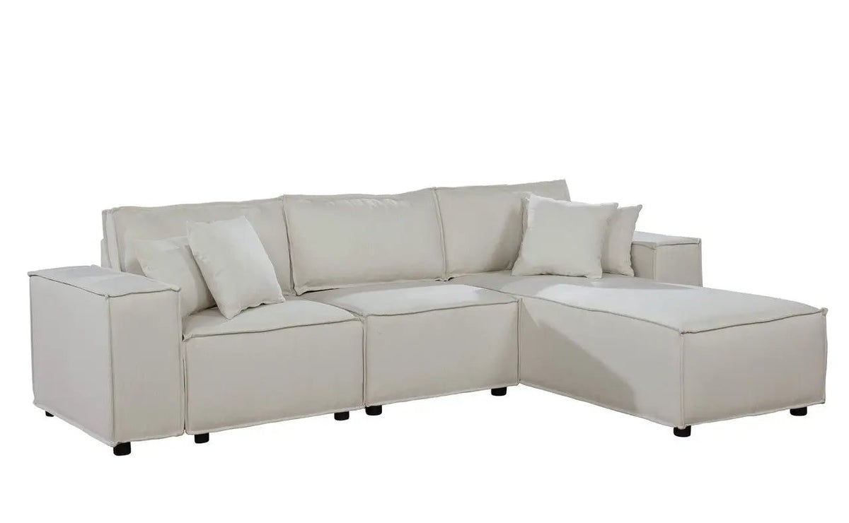 Harvey Sofa With Reversible Chaise | Small Space Design | Modern Collection | 104 Inch Width