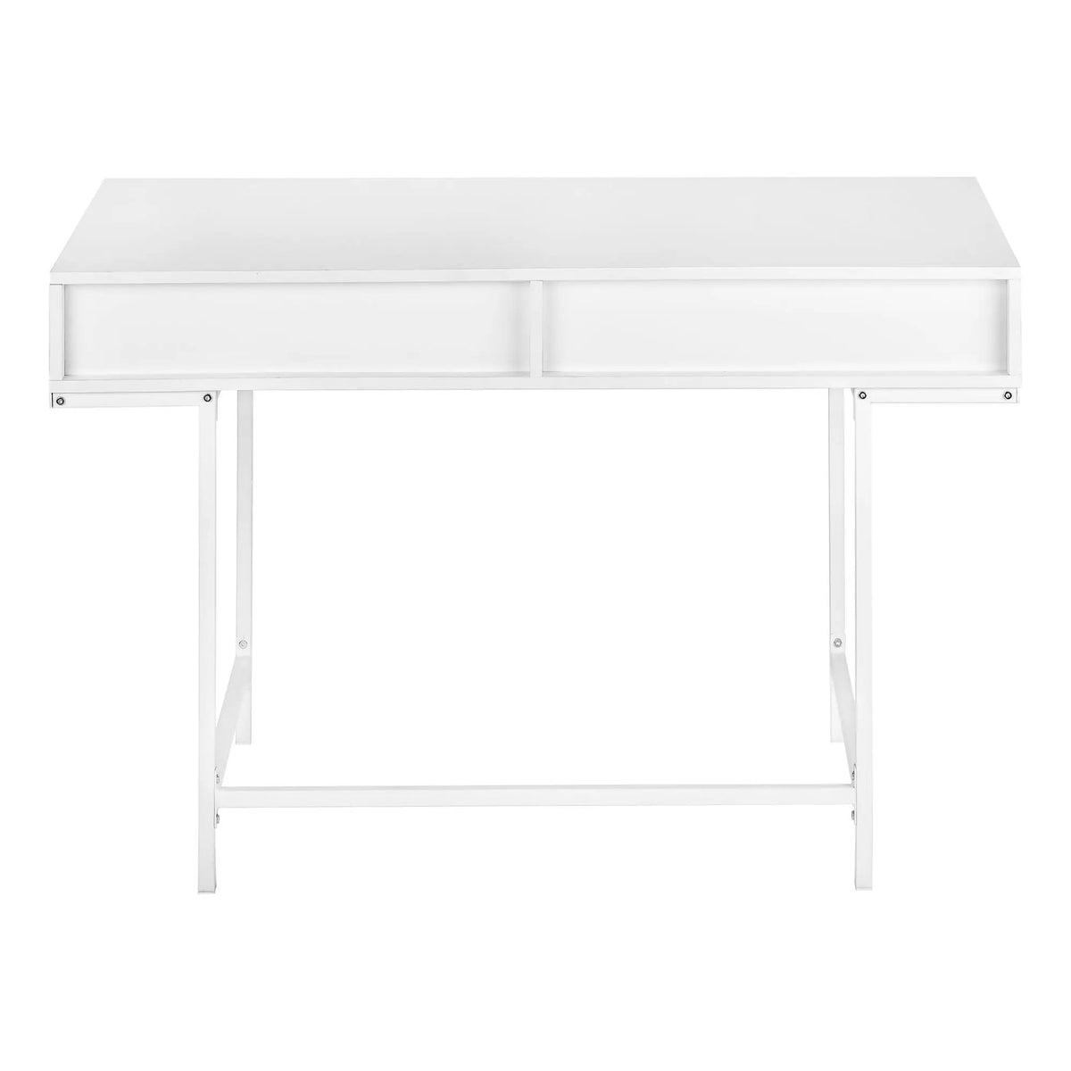 Marble Look Computer Desk | Two Wide Handle Drawers | Contemporary Modern Design | 47.25 Inch Length
