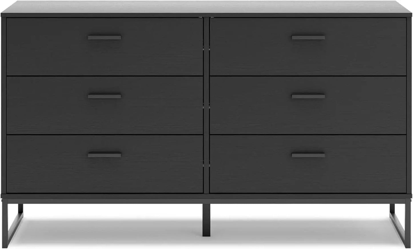 Socalle Modern 6-Drawer Dresser Black With Safety Stop from PriceLows™