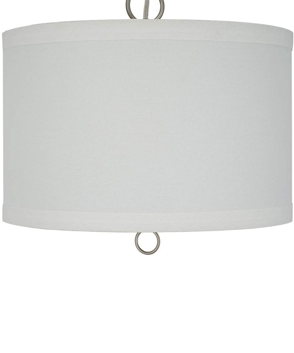 Pendant Light | Brushed Nickel | 14 Inch Wide | Linen