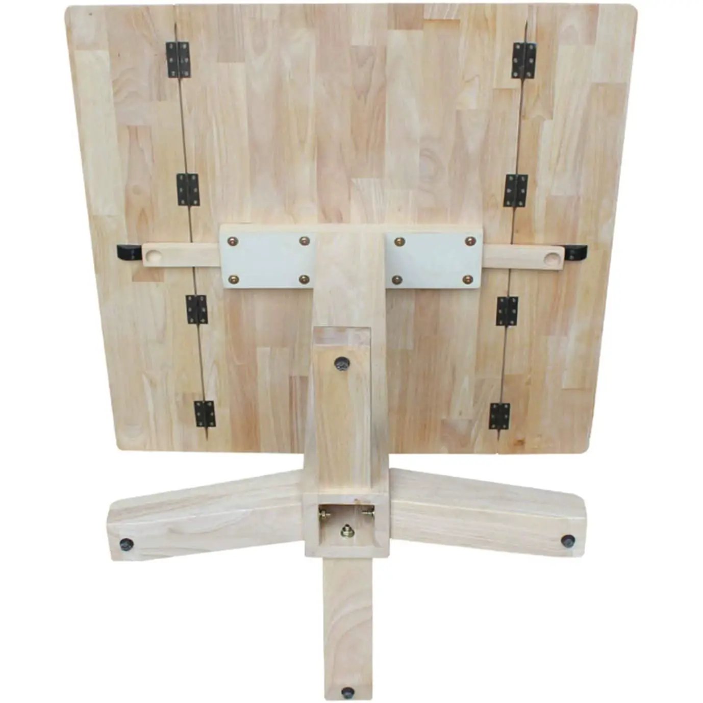 Square Dual Drop Leaf Dining Table With Butcher Block Top from PriceLows™